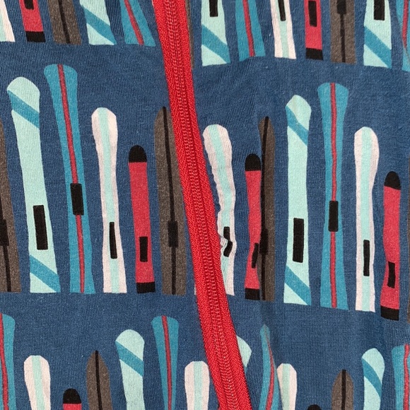 Kickee Pants Print Footie with Zipper in Twilight Skis - Picture 3 of 4